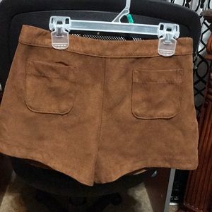 Brown high-rise shorts from Hollister